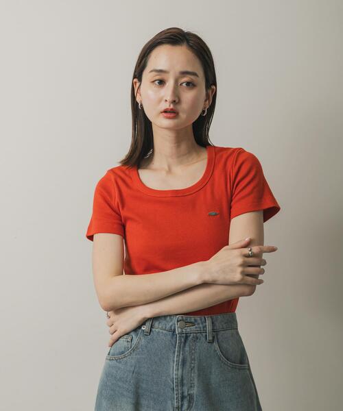 SENSE OF PLACE by URBAN RESEARCH(センスオブプレイスバイアーバンリサーチ)の「『一部WEB限定カラー』ラウンドネックリブTシャツ(半袖)(Tシャツ/カットソー・レディース・ブラック/ホワイト系その他/オフホワイト/チャコールグレー/レッド/その他1/その他2/ブラウン・ONE)」の18枚目の写真