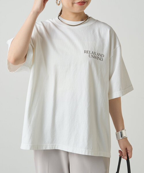 Tシャツ・カットソー Lyon pants beige セール】ラウンドロゴオーバーT(Tシャツ/カットソー