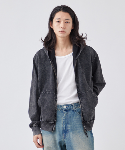 【関税込み】ABRA フーディ & ジップアップ 追加》【ANTS & ELEPHANTS】ブリーチ加工 ダブルジップパーカー