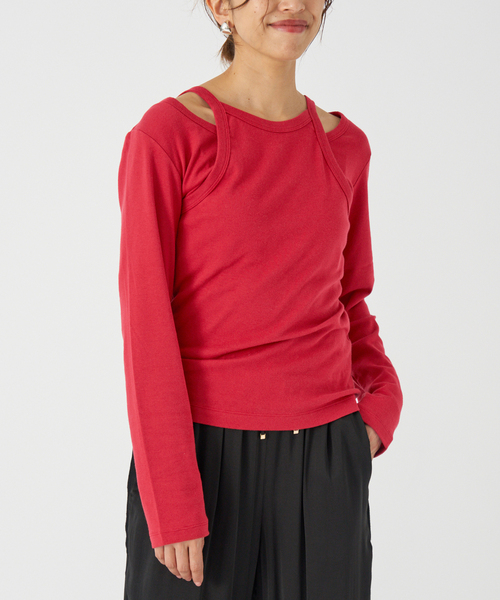 IENA（イエナ）の「ONIT/オニット SHORT LS TEE+AS CAMI（Tシャツ/カットソー・レディース・ブラック/レッド・X-SMALL）」の21枚目の写真