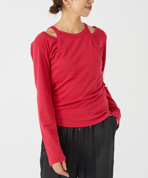 IENA（イエナ）の「ONIT/オニット SHORT LS TEE+AS CAMI（Tシャツ/カットソー・レディース・ブラック/レッド・X-SMALL）」の20枚目の写真