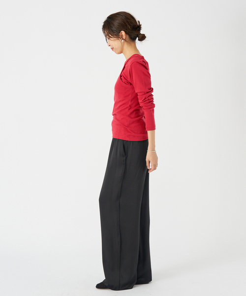 IENA（イエナ）の「ONIT/オニット SHORT LS TEE+AS CAMI（Tシャツ/カットソー・レディース・ブラック/レッド・X-SMALL）」の17枚目の写真