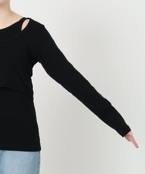 IENA（イエナ）の「ONIT/オニット SHORT LS TEE+AS CAMI（Tシャツ/カットソー・レディース・ブラック/レッド・X-SMALL）」の11枚目の写真
