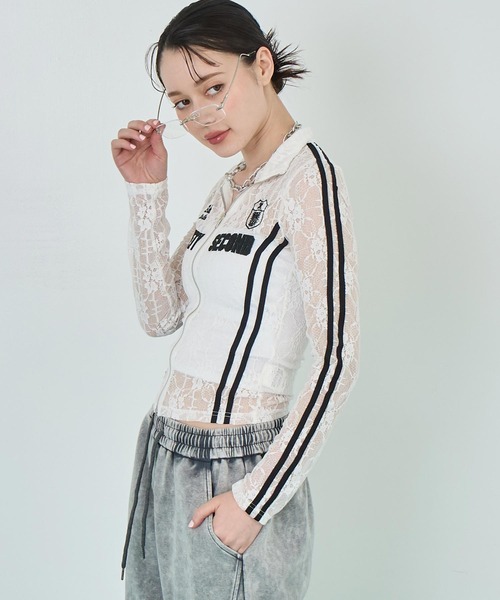 ANAP（アナップ）の「ゲーミング ZIP レース ジャケット（ブルゾン・レディース・ブラック/ホワイト・FREE）」の3枚目の写真