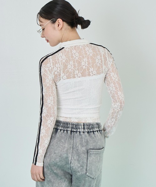 ANAP（アナップ）の「ゲーミング ZIP レース ジャケット（ブルゾン・レディース・ブラック/ホワイト・FREE）」の4枚目の写真