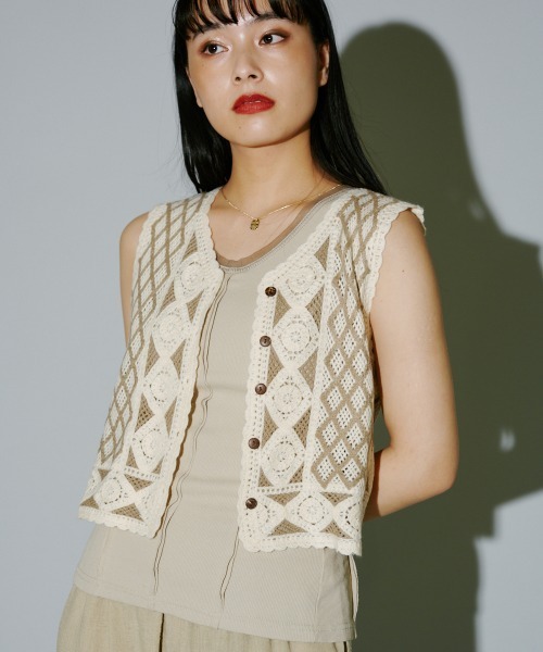 セール】クロシェ編みベスト（ベスト）｜terrace（テラス）の