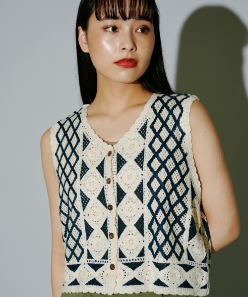 【美品】SON OF THE CHEESE クロシェベスト Lサイズ SON OF THE CHEESE「Big Vest」 | gouter le cabinet