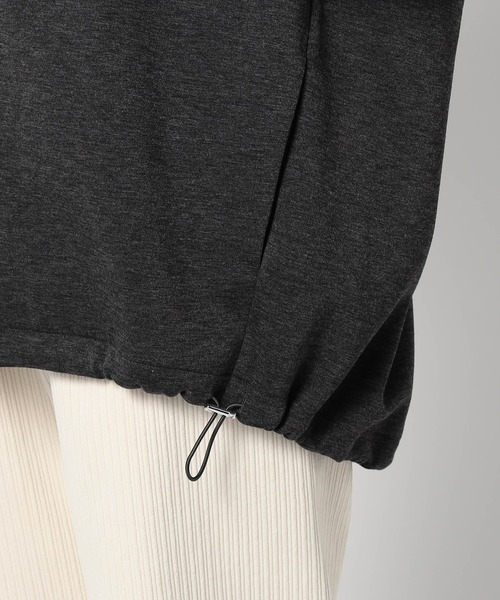 Grand PARK（グランドパーク）の「ダンボール素材　パイピングZIPフードブルゾン（ブルゾン・レディース・グレイッシュベージュ/ブラック/チャコールグレー・FREE）」の12枚目の写真