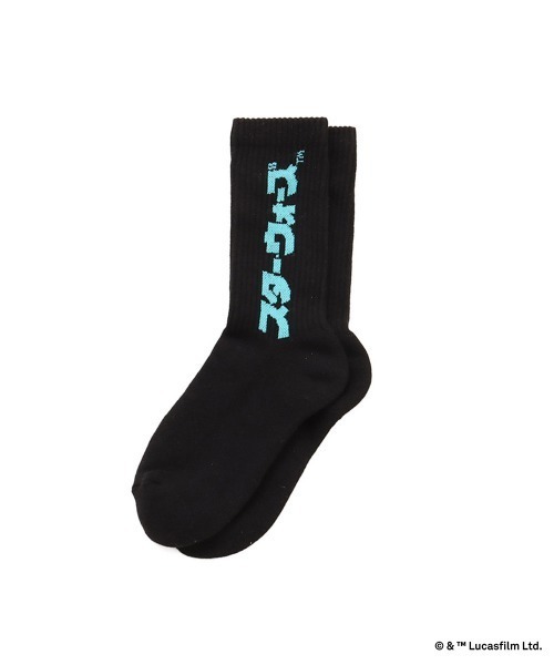 STAR WARS(スターウォーズ)の「atmos STAR WARS カタカナ Logo Socks / アトモス スターウォーズ カタカナ ロゴ ソックス 【SP】(ソックス/靴下・メンズ・ブラック・25-27/27-29)」の1枚目の写真