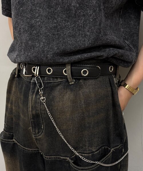WHO'S WHO gallery（フーズフーギャラリー）の「【WEB限定】ウォレットチェーン付きベルト（ベルト・レディース・ブラック・FREE）」の2枚目の写真