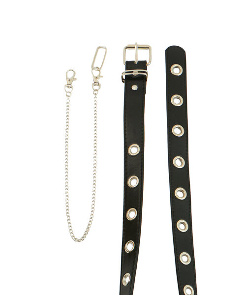 WHO'S WHO gallery（フーズフーギャラリー）の「【WEB限定】ウォレットチェーン付きベルト（ベルト・レディース・ブラック・FREE）」の4枚目の写真