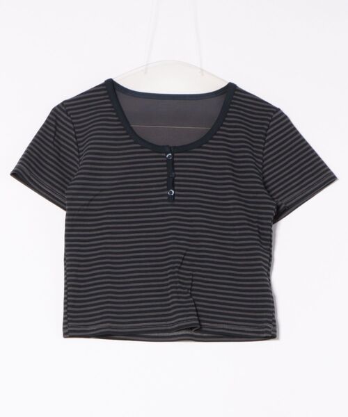 LADY LIKE(レディライク)の「ヘンリーネックコンパクト半袖Tシャツ(Tシャツ/カットソー・レディース・ホワイト/イエロー/ネイビー・M)」の15枚目の写真
