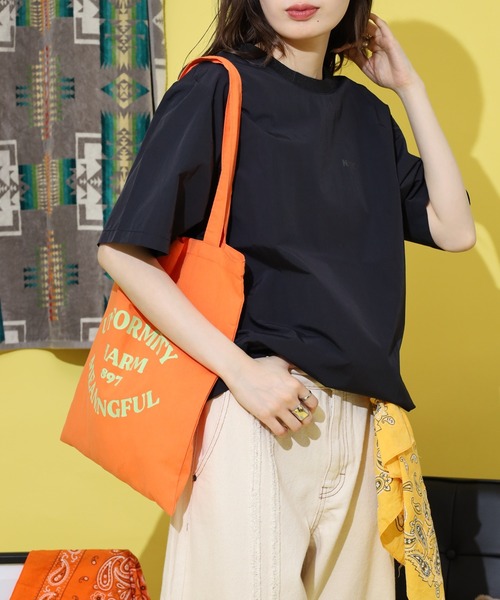 NERDY（ノルディ）の「ウーブンベーシック Tシャツ（Tシャツ/カットソー・メンズ・ブラック/ベージュ/ピンク/グリーン・SS/S/M/L）」の7枚目の写真