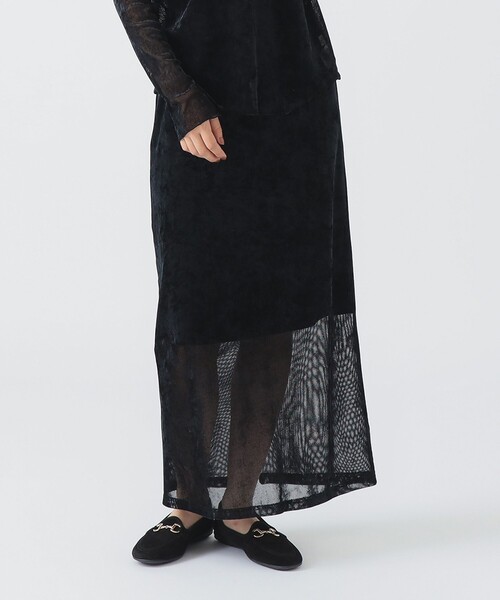 B:MING by BEAMS(ビーミングバイビームス)の「シアー ベロア ナロー スカート(S~M)(スカート・レディース・ブラック/ブルー系その他・MEDIUM/SMALL)」の6枚目の写真