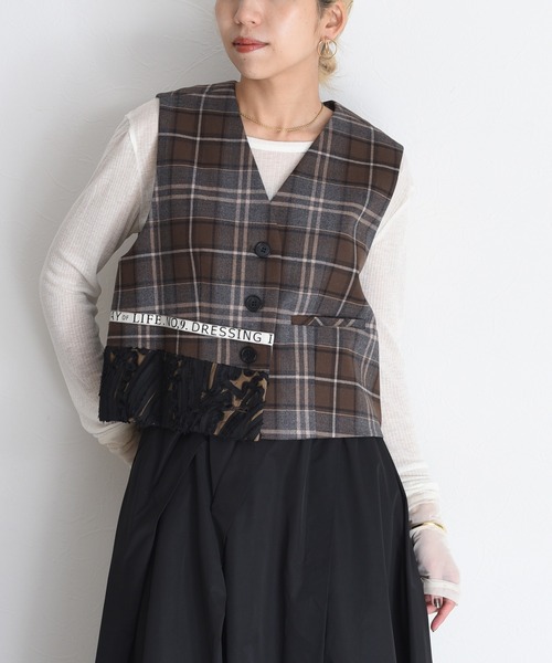 ロゴテープチェックベスト（ベスト）｜Eimee Law（エイミーロウ
