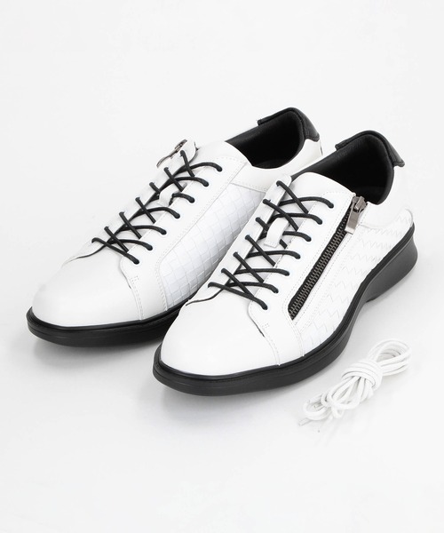 HIDEAWAYS NICOLE(ハイダウェイニコル)の「サイドイントレスニーカー(スニーカー・メンズ・ブラック/オフホワイト・26.5cm/27.5cm/25.5cm)」の2枚目の写真