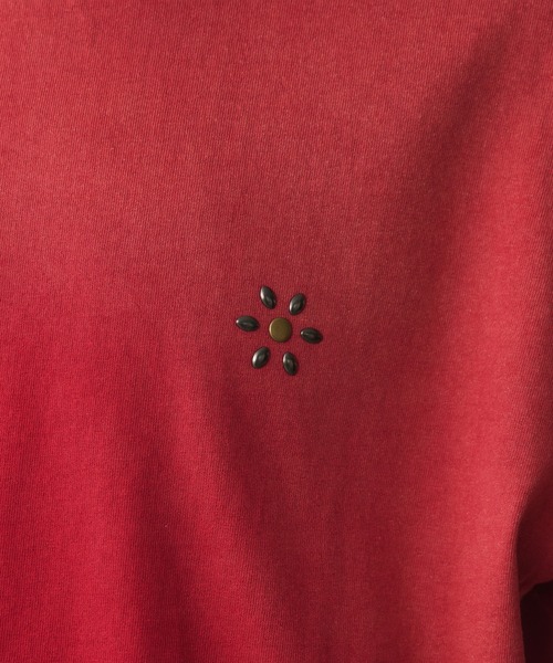Adoon plain(アドーンプレーン)の「Vintage-like Studded T-Shirt / ヴィンテージライクスタッズTシャツ(Tシャツ/カットソー・メンズ・オフホワイト/ネイビー/ブラック/ブラウン/レッド系その他・MEDIUM/LARGE)」の18枚目の写真