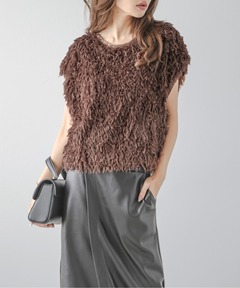 La boutique BonBon フェザーヤーンベスト オシャレ度UP】フェザーヤーンベスト | La boutique BonBon(ラブ
