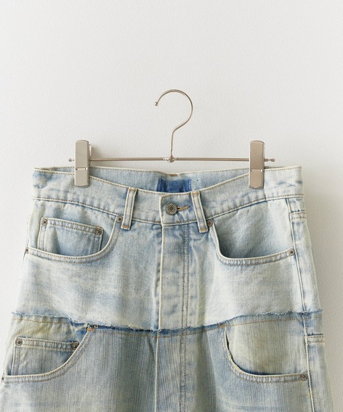 セール】Remake processed four-pocket denim pants/リメイク加工4つ