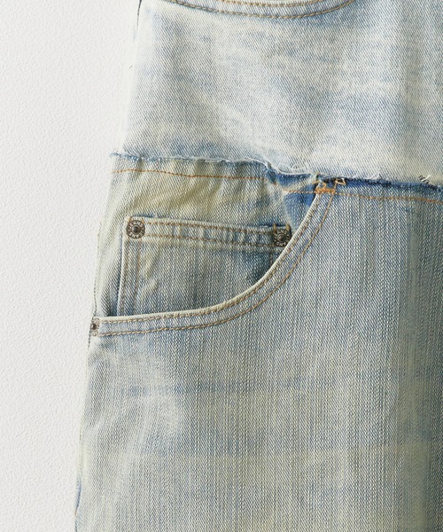 Remake processed four-pocket denim pants/リメイク加工4つ