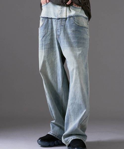 Remake processed four-pocket denim pants/リメイク加工4つポケット