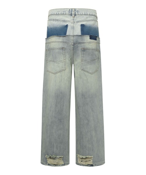 Remake processed four-pocket denim pants/リメイク加工4つポケット