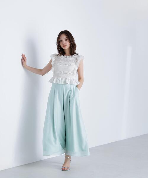 NATURAL BEAUTY BASIC(ナチュラルビューティーベーシック)の「リラクシーフレアパンツ(その他パンツ・レディース・ライトグリーン/ブラック/グレー・SMALL/MEDIUM)」の3枚目の写真