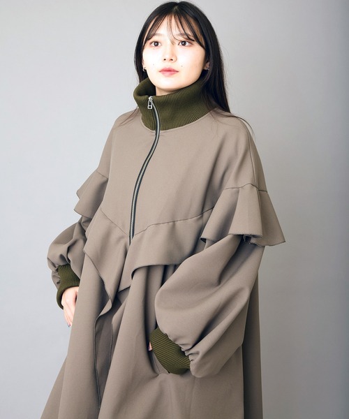 FLUMOR(フラマー)の「Aラインフリルコート(モッズコート・レディース・ブラック・38)」の19枚目の写真