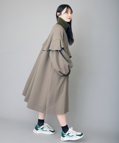 FLUMOR(フラマー)の「Aラインフリルコート(モッズコート・レディース・ブラック・38)」の16枚目の写真