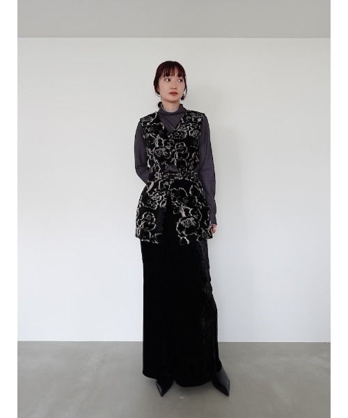 Crash Velour Long Skirt（スカート）｜sahara（サハラ）の