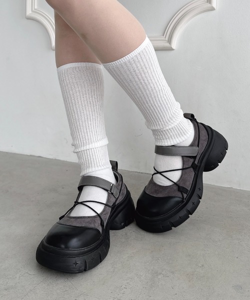 Loueme（ルエム）の「【6色展開】カラーリブハイソックス（ソックス/靴下・レディース・グレー/ブラウン/ホワイト/ブラック/アイボリー/レッド・FREE）」の9枚目の写真