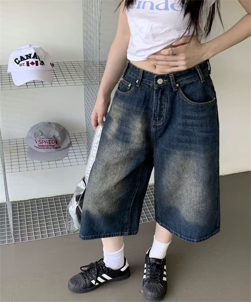 Dream garden(ドリームガーデン)の「ヴィンテージライク オーバーダイ 7分丈デニムパンツ(デニムパンツ・レディース・ブルー/ブルー系・XS/S/M/L/XL/2XL/3XL)」の2枚目の写真