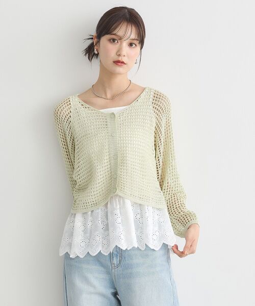 earth music&ecology（アースミュージックアンドエコロジー）の「コットンレースヘムインナー（タンクトップ・レディース・ブラック/オフホワイト・FREE）」の6枚目の写真