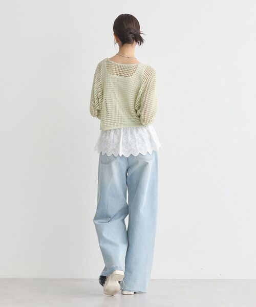 earth music&ecology（アースミュージックアンドエコロジー）の「コットンレースヘムインナー（タンクトップ・レディース・ブラック/オフホワイト・FREE）」の9枚目の写真