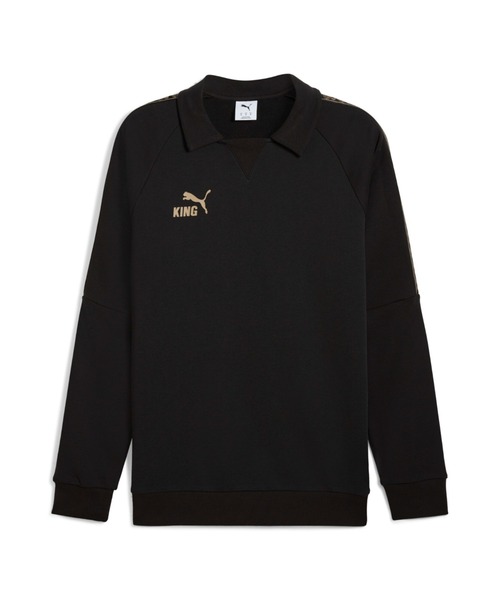 PUMA(プーマ)の「PUMA プーマ メンズ サッカー キング ドリル トップ(ジャージ・メンズ・ブラック×ゴールド・X-LARGE/SMALL/MEDIUM/X-SMALL/LARGE)」の1枚目の写真