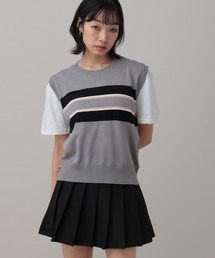 3.3 Field Trip／ボーダーベスト付きTシャツ