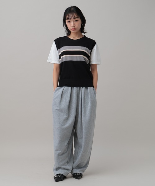 3.3 Field Trip (3.3フィールドトリップ)の「3.3 Field Trip/ボーダーベスト付きTシャツ(Tシャツ/カットソー・レディース・ブラック/グレー/ホワイト・FREE)」の22枚目の写真