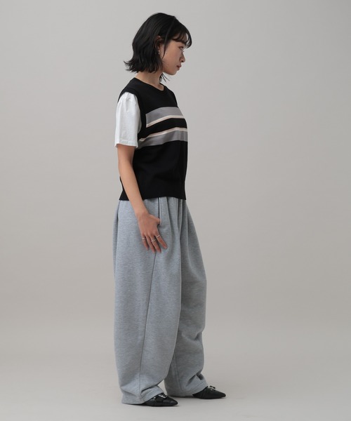 3.3 Field Trip (3.3フィールドトリップ)の「3.3 Field Trip/ボーダーベスト付きTシャツ(Tシャツ/カットソー・レディース・ブラック/グレー/ホワイト・FREE)」の16枚目の写真