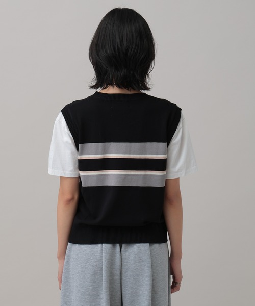 3.3 Field Trip (3.3フィールドトリップ)の「3.3 Field Trip/ボーダーベスト付きTシャツ(Tシャツ/カットソー・レディース・ブラック/グレー/ホワイト・FREE)」の12枚目の写真
