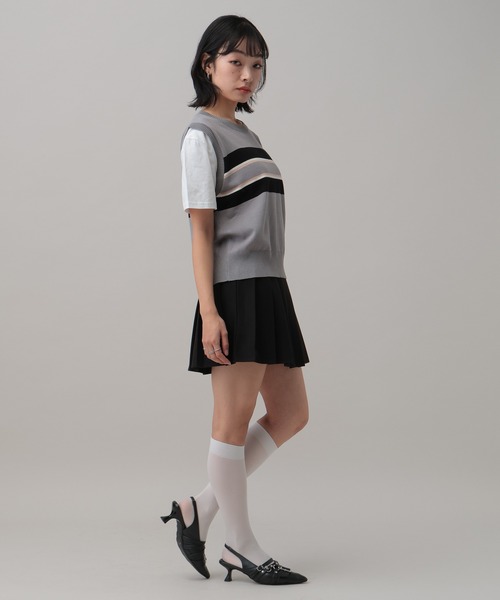 3.3 Field Trip (3.3フィールドトリップ)の「3.3 Field Trip/ボーダーベスト付きTシャツ(Tシャツ/カットソー・レディース・ブラック/グレー/ホワイト・FREE)」の15枚目の写真