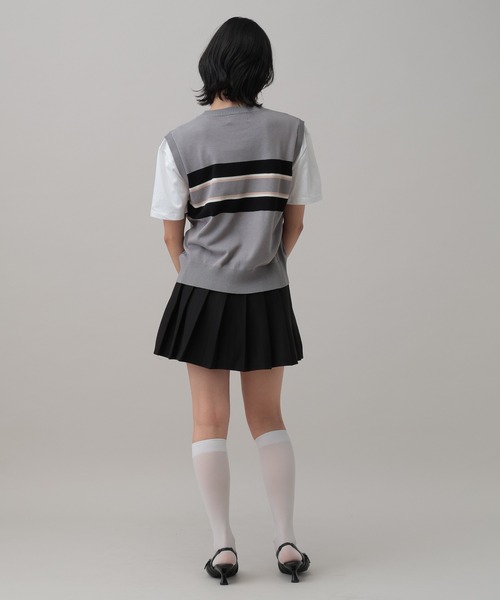 3.3 Field Trip (3.3フィールドトリップ)の「3.3 Field Trip/ボーダーベスト付きTシャツ(Tシャツ/カットソー・レディース・ブラック/グレー/ホワイト・FREE)」の11枚目の写真