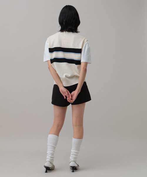 3.3 Field Trip (3.3フィールドトリップ)の「3.3 Field Trip/ボーダーベスト付きTシャツ(Tシャツ/カットソー・レディース・ブラック/グレー/ホワイト・FREE)」の7枚目の写真