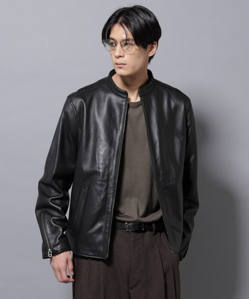 ナノ・ユニバース　シープレザー　ノーカラー　ジャケット シープレザーノーカラージャケット | ナノユニバース(NANO