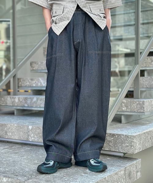 MandO（エムオー）（エムオー）の「ストライプ&無地ベイカータックパンツ（スラックス・メンズ・ブラウン/ブラック系その他/グレー系その他/ブラック/インディゴブルー/ブルー系その他/ブラック系その他2/ブラック系その他3・LARGE/MEDIUM/SMALL）」の7枚目の写真