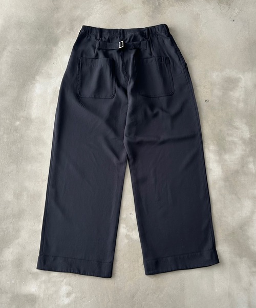 MandO（Auntie Rosa）（エムオー）の「ストライプ&無地ベイカータックパンツ/ワイドストレートパンツ（スラックス・メンズ・ブラウン/ブラック系その他/グレー系その他/ブラック・LARGE/MEDIUM/SMALL）」の5枚目の写真