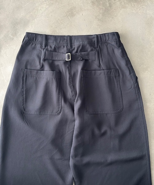 MandO（Auntie Rosa）（エムオー）の「ストライプ&無地ベイカータックパンツ/ワイドストレートパンツ（スラックス・メンズ・ブラウン/ブラック系その他/グレー系その他/ブラック・LARGE/MEDIUM/SMALL）」の6枚目の写真