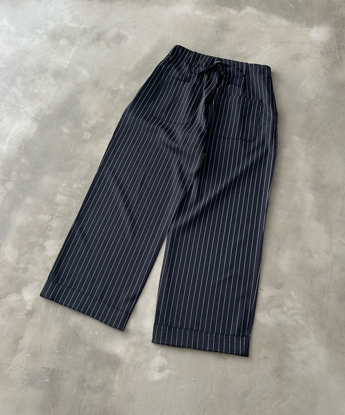MandO（Auntie Rosa）（エムオー）の「ストライプ&無地ベイカータックパンツ/ワイドストレートパンツ（スラックス・メンズ・ブラウン/ブラック系その他/グレー系その他/ブラック・LARGE/MEDIUM/SMALL）」の15枚目の写真