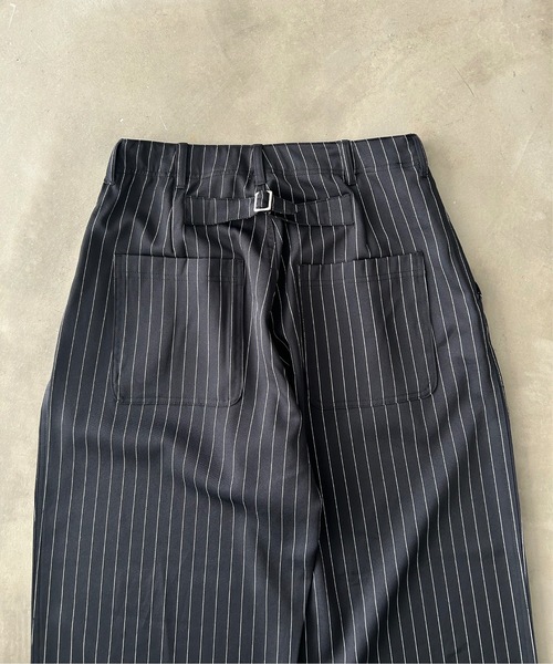 MandO（Auntie Rosa）（エムオー）の「ストライプ&無地ベイカータックパンツ/ワイドストレートパンツ（スラックス・メンズ・ブラウン/ブラック系その他/グレー系その他/ブラック・LARGE/MEDIUM/SMALL）」の16枚目の写真