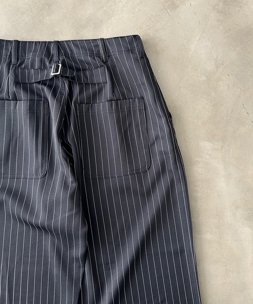MandO（Auntie Rosa）（エムオー）の「ストライプ&無地ベイカータックパンツ/ワイドストレートパンツ（スラックス・メンズ・ブラウン/ブラック系その他/グレー系その他/ブラック・LARGE/MEDIUM/SMALL）」の18枚目の写真