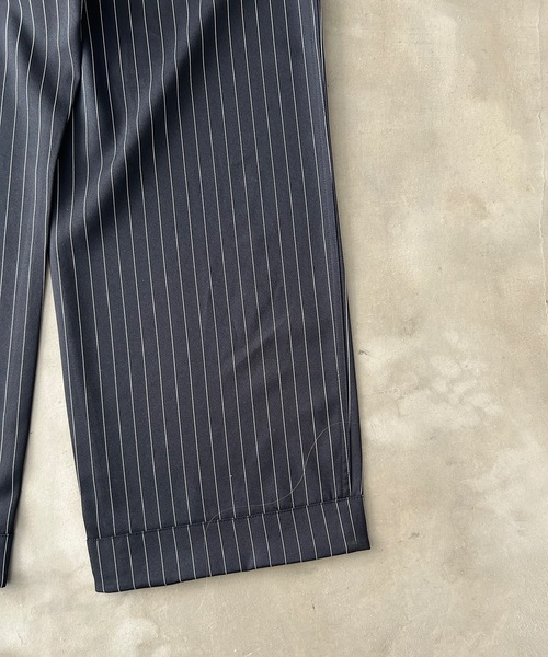 MandO（Auntie Rosa）（エムオー）の「ストライプ&無地ベイカータックパンツ/ワイドストレートパンツ（スラックス・メンズ・ブラウン/ブラック系その他/グレー系その他/ブラック・LARGE/MEDIUM/SMALL）」の19枚目の写真
